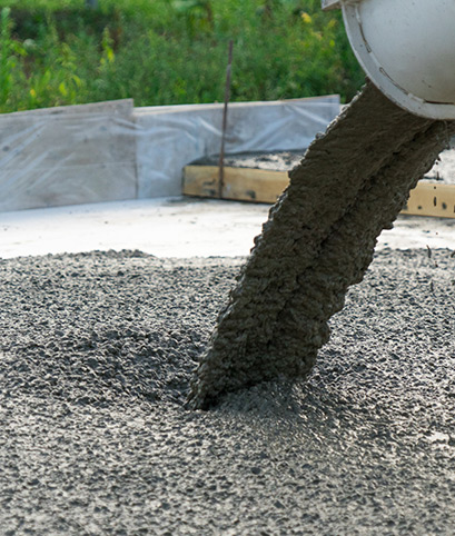 Delivering small load of concrete